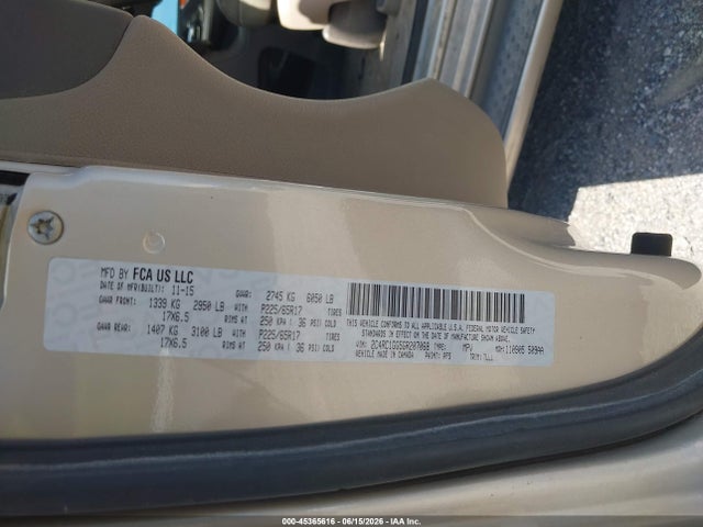 2016 Chrysler Town & Country Limited Platinum მანქანა იყიდება აუქციონზე, vin: 2C4RC1GG5GR207068, აუქციონის ნომერი: 45365616