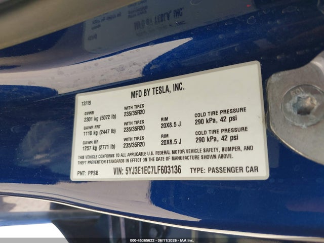 Tesla Model 3 Performance Dual Motor All-wheel Drive 2020 5YJ3E1EC7LF603136 Image 9