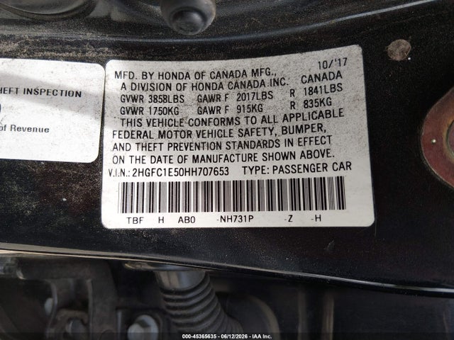 Honda CIVIC SI 2017 2HGFC1E50HH707653 Image 9