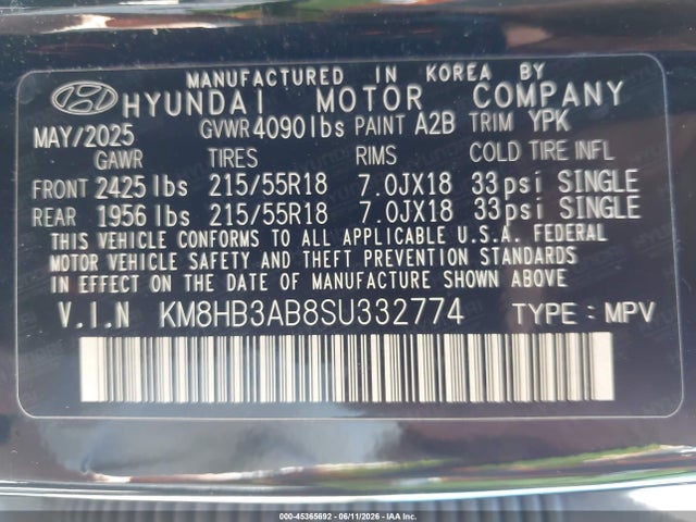 Hyundai Kona Sel 2025 KM8HB3AB8SU332774 Image 9