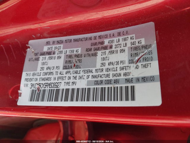 Aukcja sprzedaży 2024 Mazda Cx-30 2.5 S Preferred Package, vin: 3MVDMBCM3RM608927, numer aukcji: 45365712