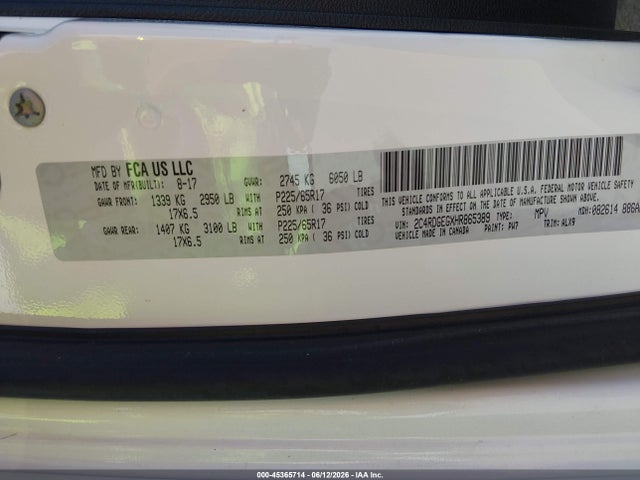 2C4RDGEGXHR865389 Dodge Grand Caravan Gt