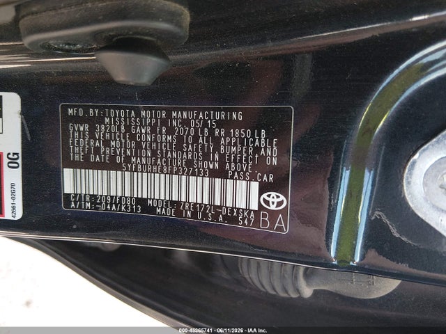 5YFBURHE8FP327133 Toyota Corolla S