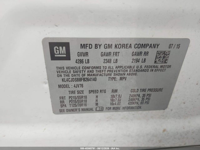 Buick Encore Premium 2015 KL4CJDSB8FB264140 Image 9