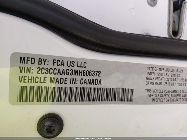 2021 Chrysler 300 Touring მანქანა იყიდება აუქციონზე, vin: 2C3CCAAG3MH606372, აუქციონის ნომერი: 45365841