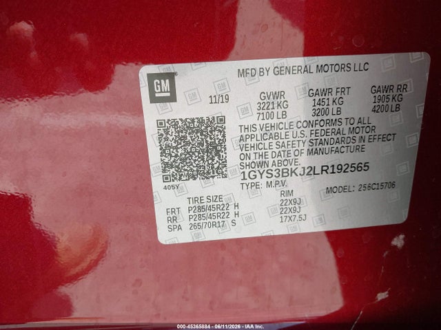 Cadillac Escalade 2wd Luxury 2020 1GYS3BKJ2LR192565 Image 9