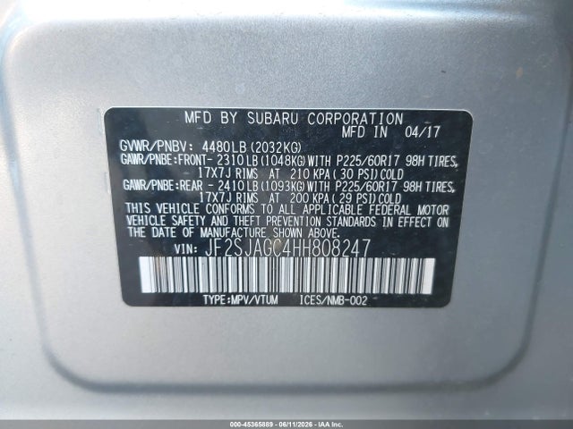 Subaru Forester 2.5i Premium 2017 JF2SJAGC4HH808247 Image 9
