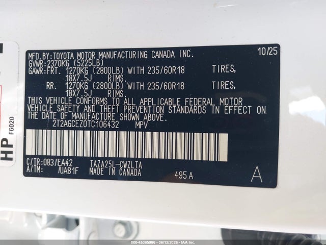 Продаж на аукціоні авто 2026 Lexus Nx 350, vin: 2T2AGCEZ0TC106432, номер лоту: 45365986