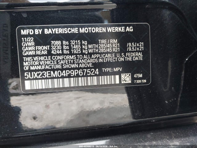 Продажа на аукционе авто 2023 Bmw X7 Xdrive40i, vin: 5UX23EM04P9P67524, номер лота: 45366019