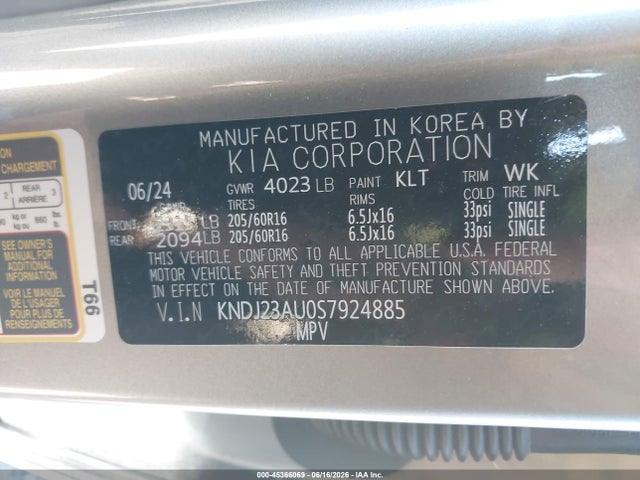 Auction sale of the 2025 Kia Soul Lx, vin: KNDJ23AU0S7924885, lot number: 45366069