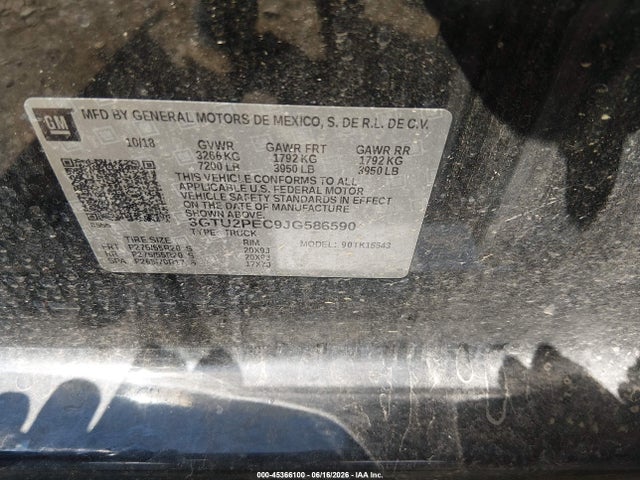 Aukcja sprzedaży 2018 Gmc Sierra 1500 Denali, vin: 3GTU2PEC9JG586590, numer aukcji: 45366100