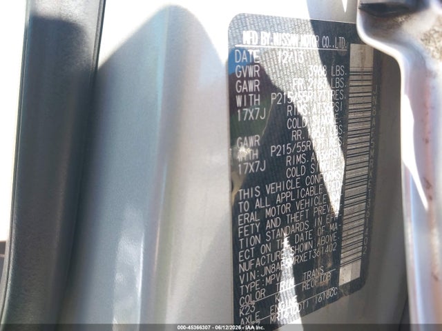 Aukcja sprzedaży 2014 Nissan Juke Sv, vin: JN8AF5MRXET361402, numer aukcji: 45366307