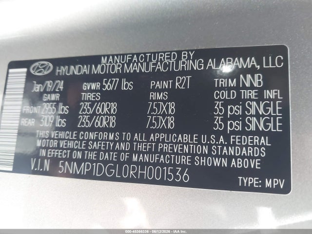 Hyundai Santa Fe Se 2024 5NMP1DGL0RH001536 Image 9