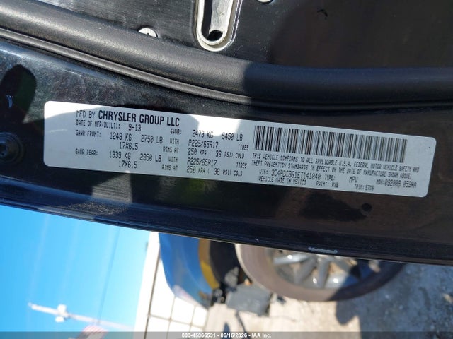 2014 Dodge Journey Sxt მანქანა იყიდება აუქციონზე, vin: 3C4PDCBG1ET141040, აუქციონის ნომერი: 45366531