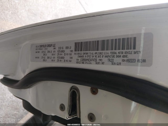45366532 :رقم المزاد ، 1C6RR6NM4ES474726 vin ، 2014 Ram 1500 Laramie مزاد بيع