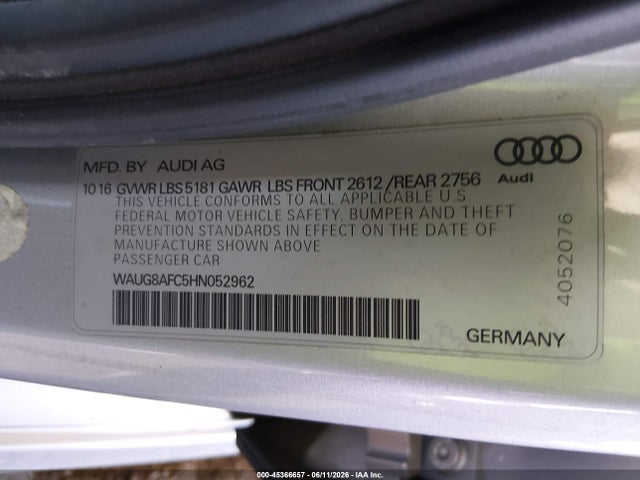 Audi A6 2.0t Premium Plus 2017 WAUG8AFC5HN052962 Image 9