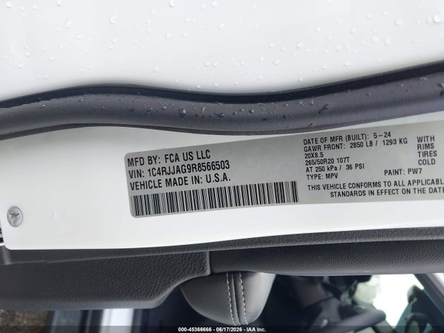 Продаж на аукціоні авто 2024 Jeep Grand Cherokee L Altitude X 4x2, vin: 1C4RJJAG9R8566503, номер лоту: 45366666
