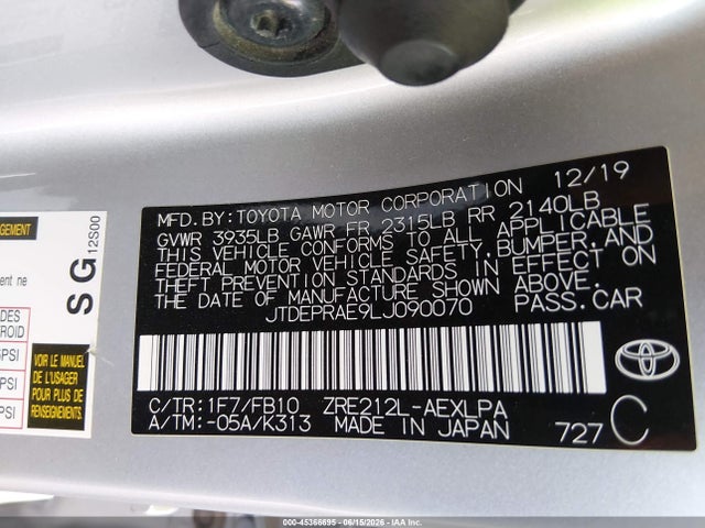 Toyota COROLLA LE 2020 JTDEPRAE9LJ090070 Image 9