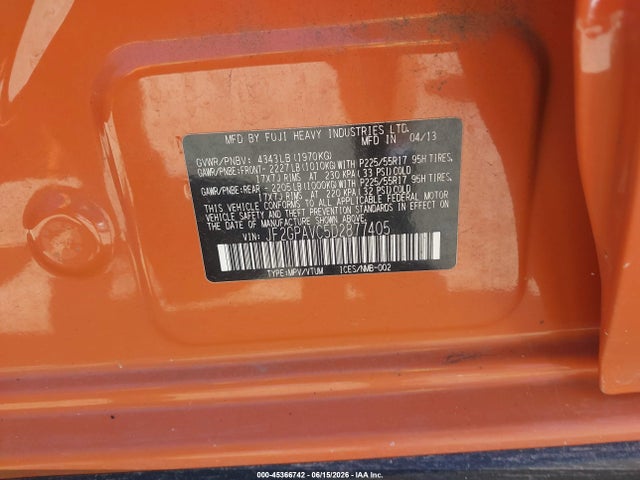 Продаж на аукціоні авто 2013 Subaru Xv Crosstrek 2.0i Premium, vin: JF2GPAVC5D2877405, номер лоту: 45366742