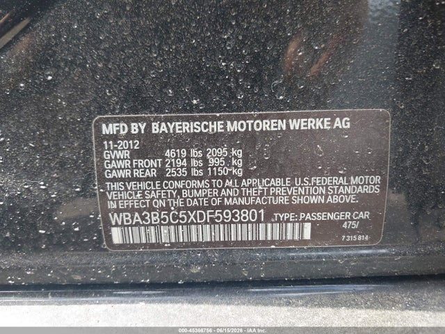 Aukcja sprzedaży 2013 Bmw 328i Xdrive, vin: WBA3B5C5XDF593801, numer aukcji: 45366756