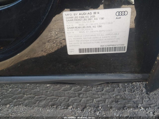 45366908 :رقم المزاد ، WA1LFAFP8EA127399 vin ، 2014 Audi Q5 2.0t Premium مزاد بيع