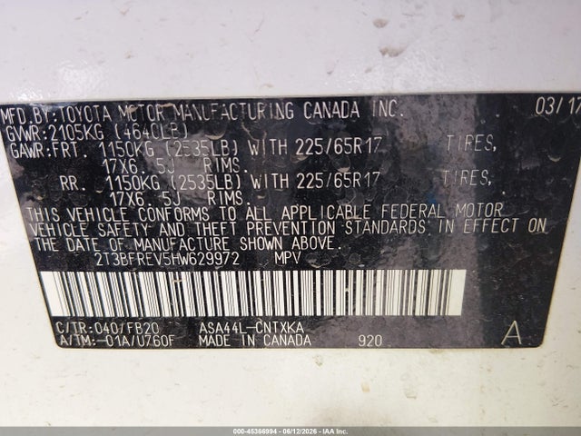 Toyota RAV4 LE 2017 2T3BFREV5HW629972 Image 9
