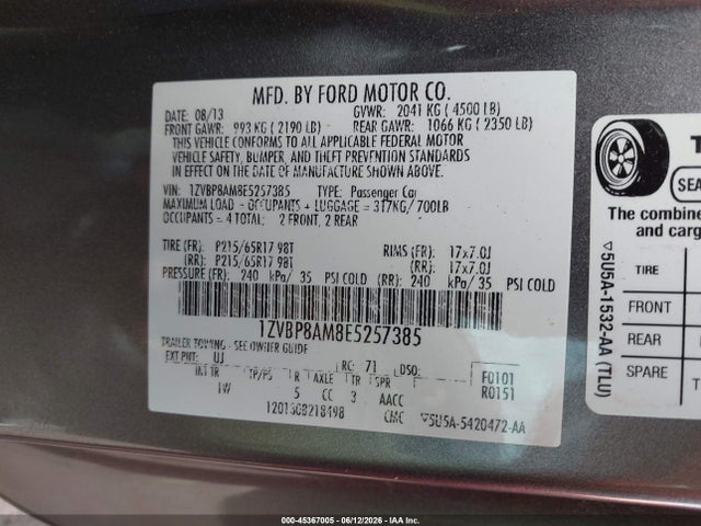 1ZVBP8AM8E5257385 Ford Mustang V6