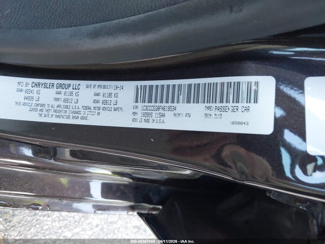 Aukcja sprzedaży 2015 Chrysler 200 C, vin: 1C3CCCEG8FN618534, numer aukcji: 45367008