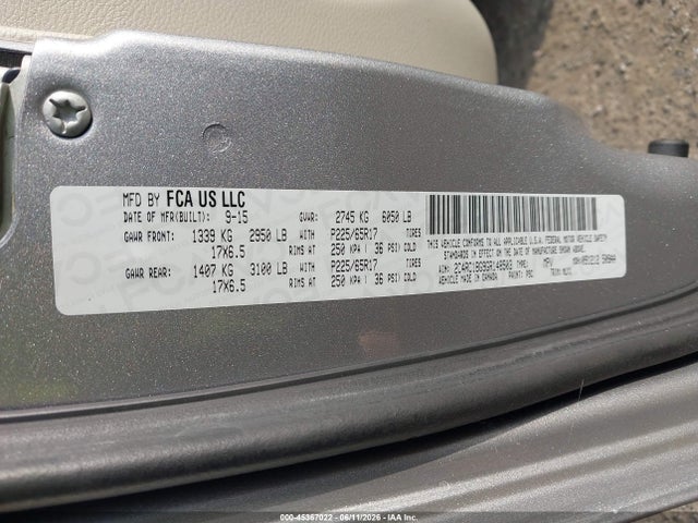 Aukcja sprzedaży 2016 Chrysler Town & Country Touring, vin: 2C4RC1BG9GR148503, numer aukcji: 45367022