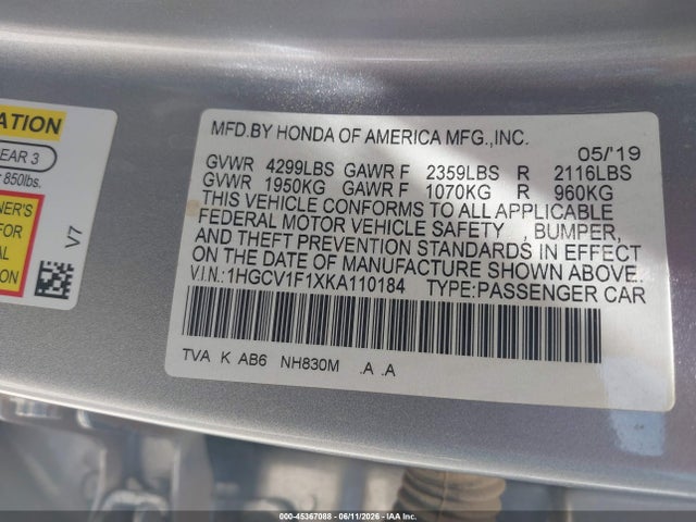 1HGCV1F1XKA110184 Honda ACCORD LX