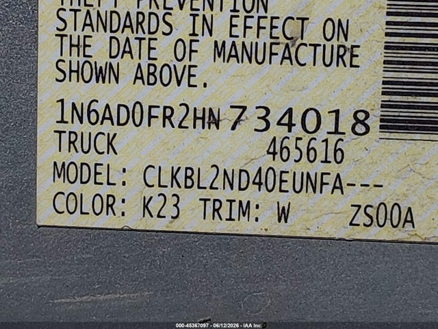 Nissan Frontier Sv 2017 1N6AD0FR2HN734018 Image 9