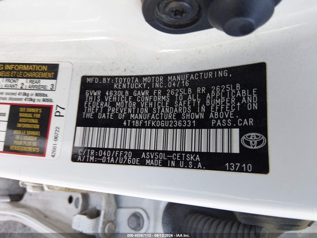 Toyota CAMRY SE 2016 4T1BF1FK0GU236331 Image 9