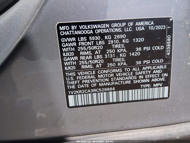 Volkswagen Atlas 2.0t Se W/technology 2024 1V2KR2CA3RC526664 Image 9