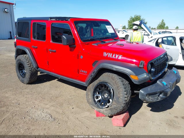 Auction sale of the 2024 Jeep Wrangler 4xe Willys 4xe, vin: 1C4RJXN68RW186052, lot number: 45367136