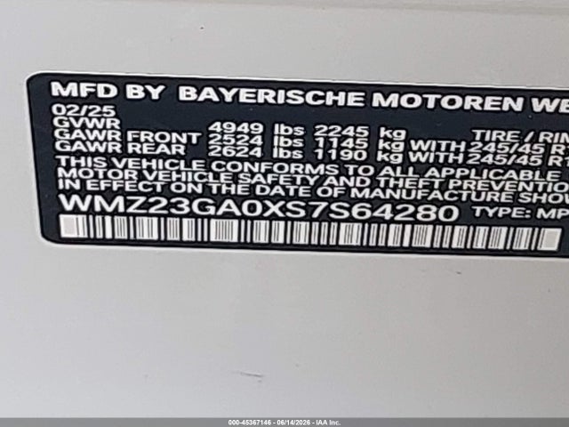 Продажа на аукционе авто 2025 Mini Countryman Cooper S, vin: WMZ23GA0XS7S64280, номер лота: 45367146