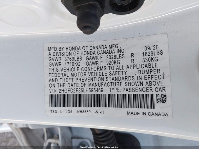 Honda Civic Sport 2020 2HGFC2F85LH595469 Image 9