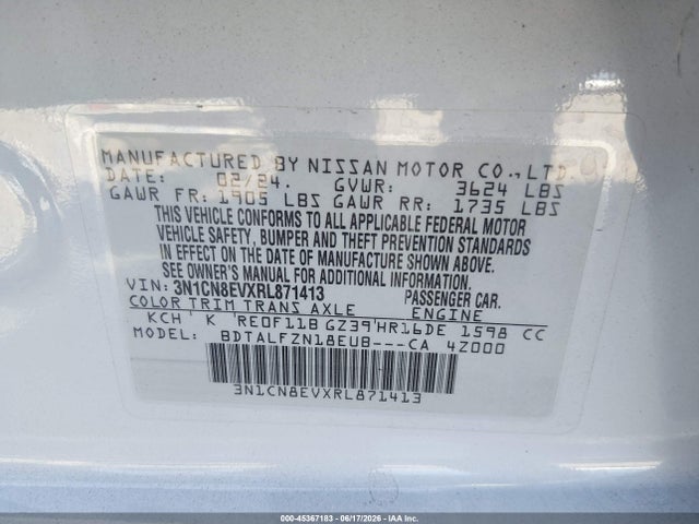 Nissan Versa 1.6 Sv 2024 3N1CN8EVXRL871413 Image 9