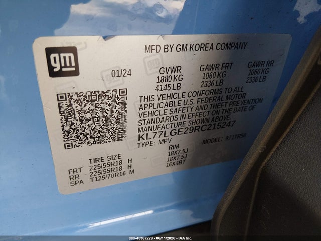 KL77LGE29RC215247 Chevrolet Trax Fwd 1rs