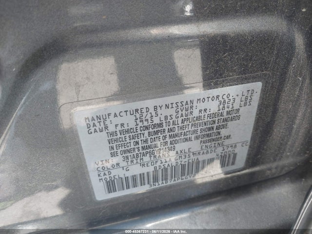 Nissan SENTRA SV 2016 3N1AB7AP6GY214349 Image 9