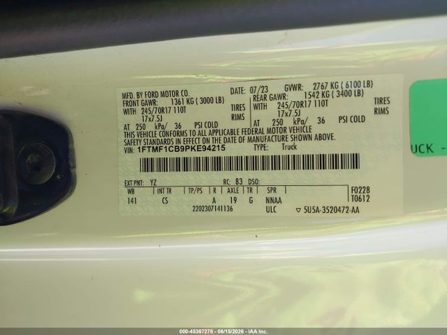 Ford F-150 Xl 2023 1FTMF1CB9PKE94215 Image 9