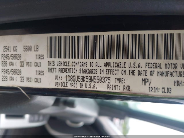 Продаж на аукціоні авто 2009 Dodge Nitro Slt/rt, vin: 1D8GU58K59W550375, номер лоту: 45367283