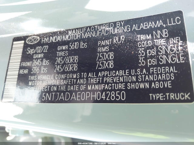 Продаж на аукціоні авто 2023 Hyundai Santa Cruz Se, vin: 5NTJADAE0PH042850, номер лоту: 45367298