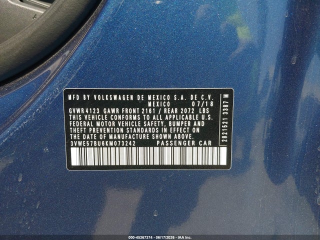Volkswagen Jetta 1.4t Sel 2019 3VWE57BU6KM073242 Image 9