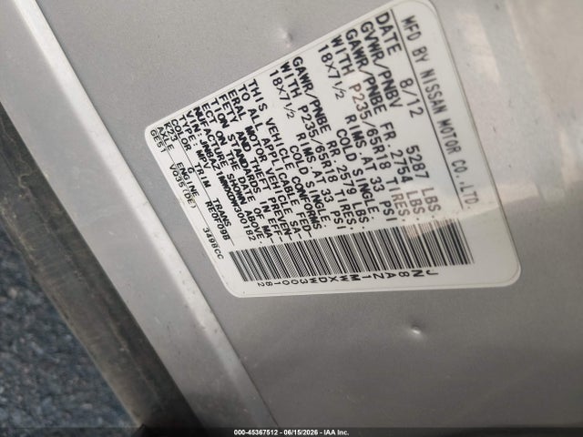 Aukcja sprzedaży 2013 Nissan Murano S, vin: JN8AZ1MWXDW300182, numer aukcji: 45367512