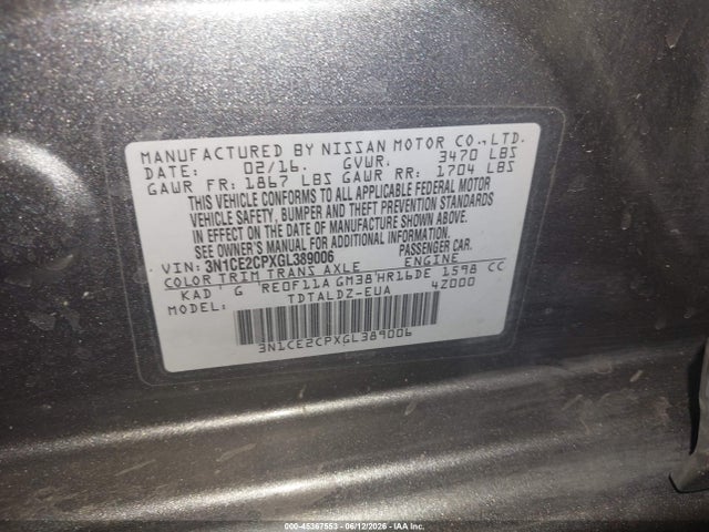Nissan Versa Note Sv 2016 3N1CE2CPXGL389006 Image 9