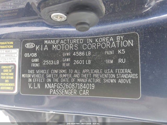 Продажа на аукционе авто 2008 Kia Rondo Lx V6, vin: KNAFG526087184019, номер лота: 45367565
