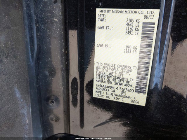 Nissan Maxima 3.5 Sl 2017 1N4AA6AP0HC439389 Image 9