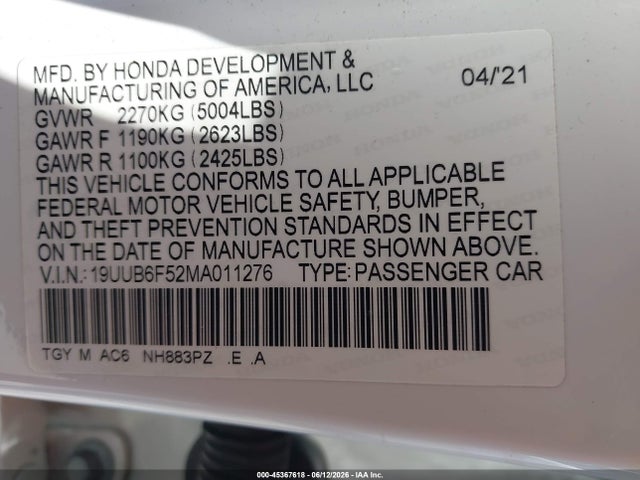 Acura Tlx A-spec Package 2021 19UUB6F52MA011276 Image 9