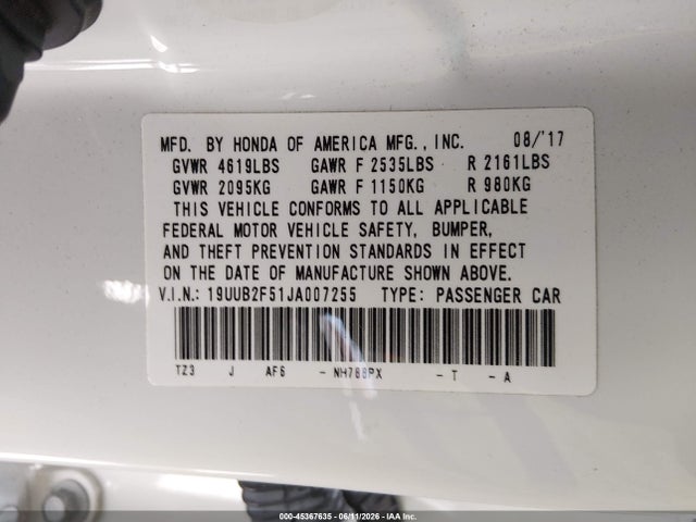 Acura Tlx Tech Pkg 2018 19UUB2F51JA007255 Image 9