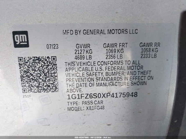 Aukcja sprzedaży 2023 Chevrolet Bolt Euv Fwd Premier, vin: 1G1FZ6S0XP4175948, numer aukcji: 45367660